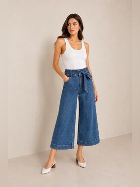 💙 Joie Marylu High Rise Wide Leg Cropped Jeans Size 2 NWT • Ankle Denim